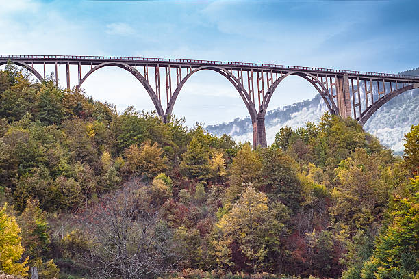 istock Durdevica Tara arc bridge in the autumn mountains, Montenegro. 626852266