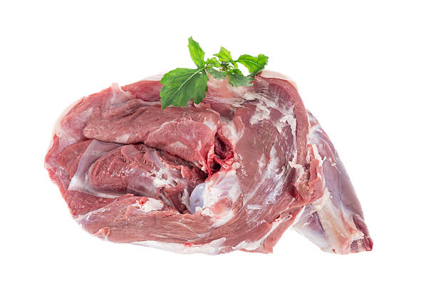 Shoulder of lamb isolated on a white studio background. stock photo