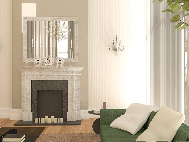 istock Minimalist modern living room 626857142
