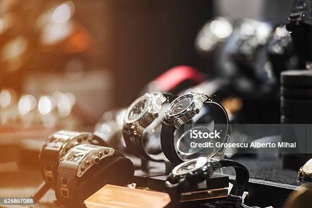 Luxury Watches Stock Photo - Download Image Now - Luxury, Clock, Store