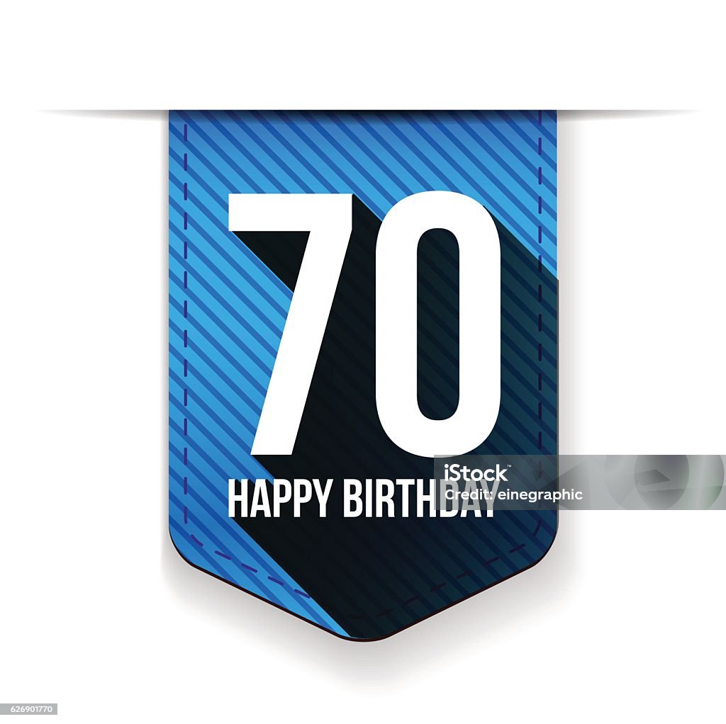Soixante-dix ans joyeux anniversaire ruban - clipart vectoriel de Anniversaire libre de droits
