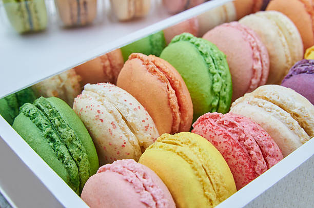 istock Colorful french macaroons in a box 626901794