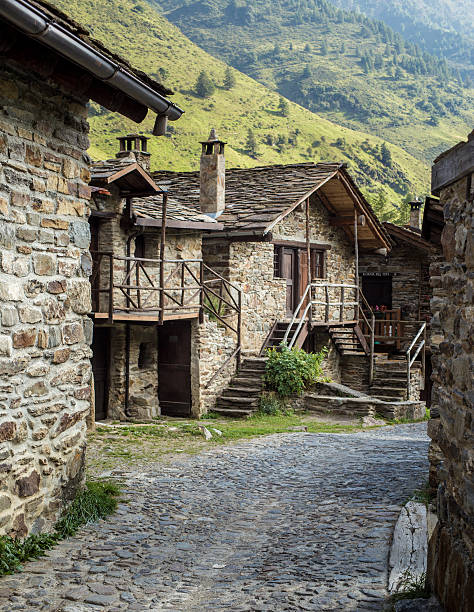istock Stone chalets in a tiny mountaing village. Case di 626914036