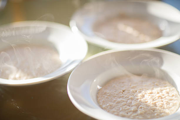 Bowls of Porridge stock photo