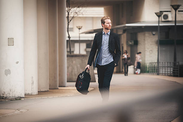 Businessman walking in the city