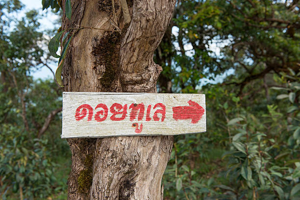 istock Guide post go to Mon Thu Le, Tak province, Thailand 626945514
