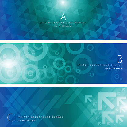 Vector of blue and green color background banner set with transparency pattern design.