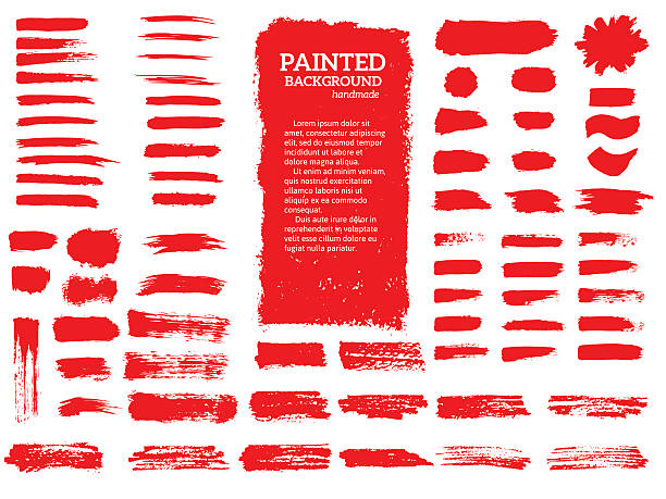 ilustrações, clipart, desenhos animados e ícones de grunge pintado listras série. - paint stroke single line striped