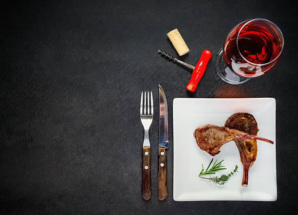 istock Lamb Ribs with Rose Wine and Copy Space 626954614