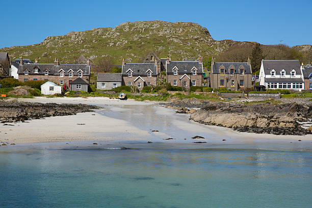 maisons de village de l’île iona scotland uk côte ouest de l’ecosse - iona photos et images de collection