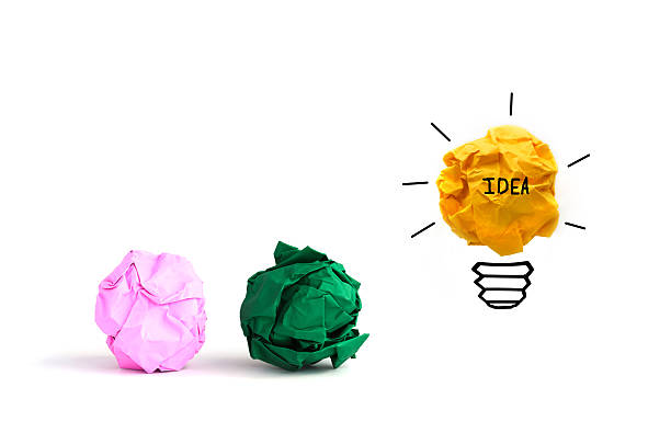 istock isolate concept crumpled paper light bulb metaphor for good idea 626954940