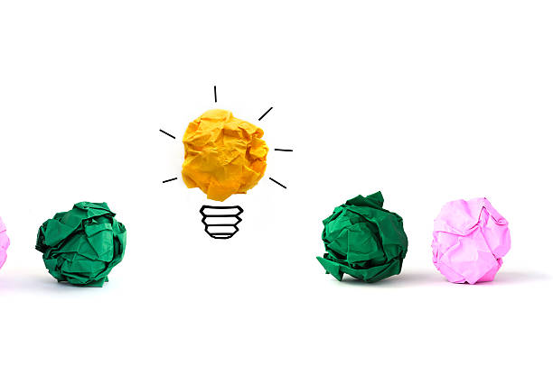 istock isolate concept crumpled paper light bulb metaphor for good idea 626955000