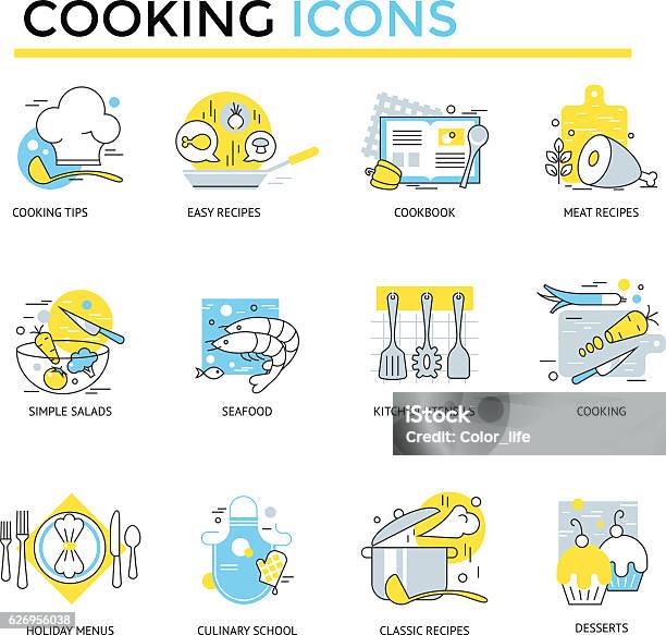 Cooking Icons Stock Illustration - Download Image Now - Kitchen, Recipe, Cookbook