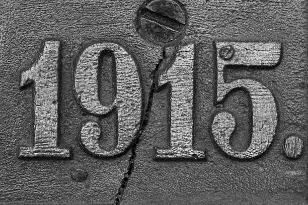 istock old steel nameplate with 1915 number 626956432