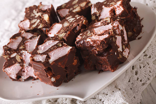 istock dessert rocky road with marshmallow and nuts close-up. Horizontal 626957944