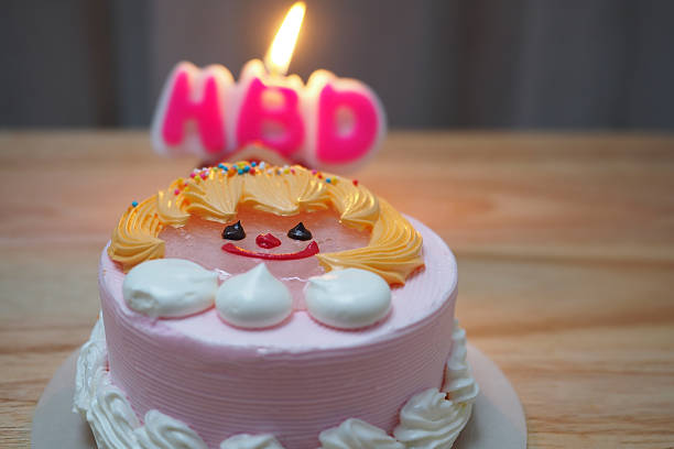 istock Birthday cake and Candles lit background 626960846