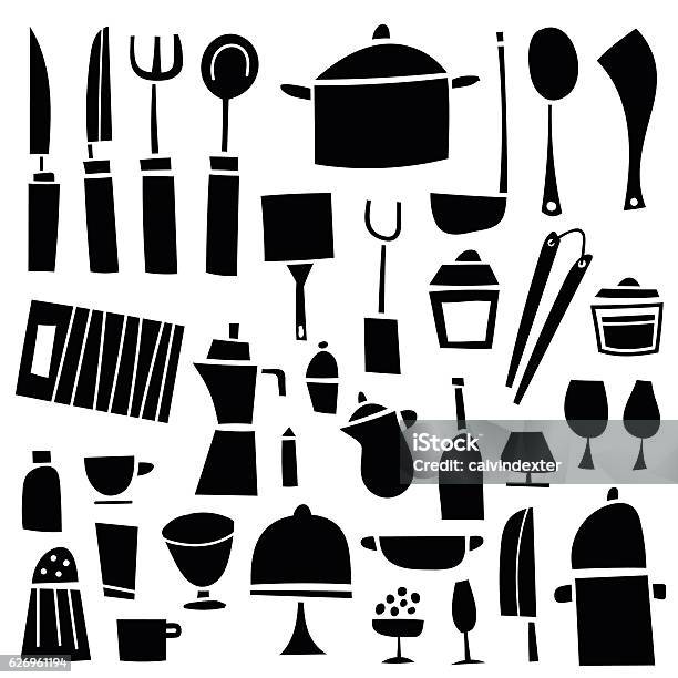 Kitchen Tools Stock Illustration - Download Image Now - Knife - Weapon, Table Knife, Kitchen Knife