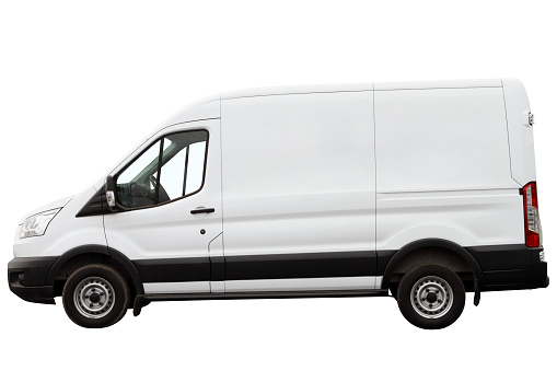 Modern compact minivan isolated on a white background.