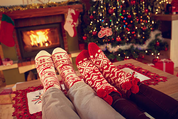 istock Two pairs of Christmas socks - concept 626962174