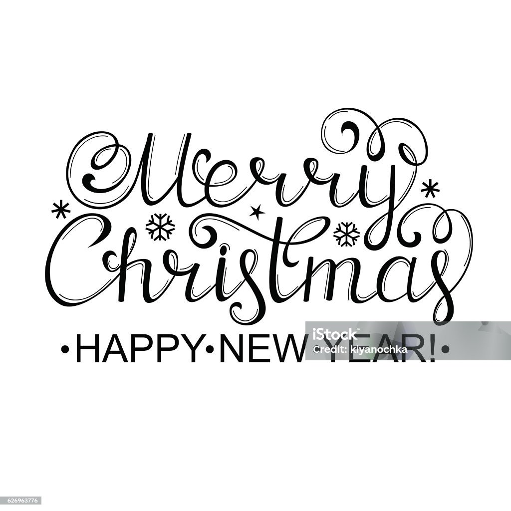 hand drawn christmas wishes Vector illustration of handmade christmas inscription on white background Christmas stock vector