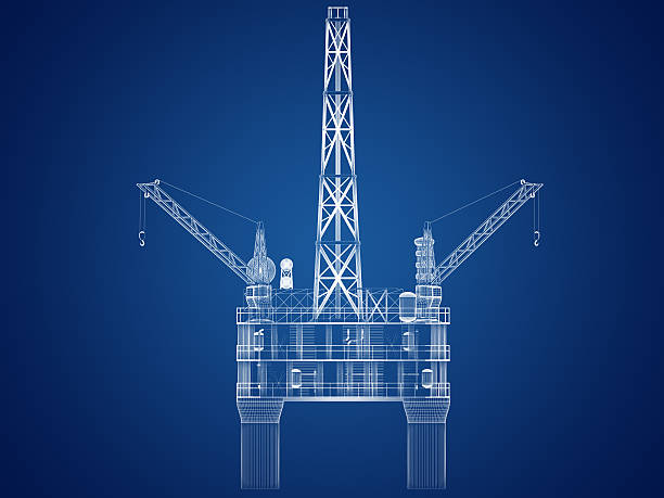 plan platformy wiertniczej - construction platform sea drill mining zdjęcia i obrazy z banku zdjęć