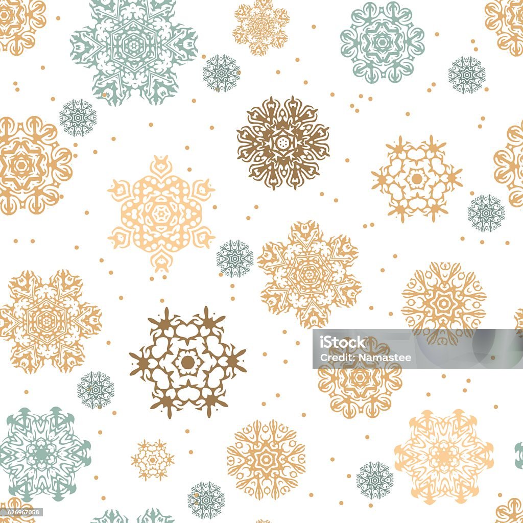Snowflake Pattern For Packaging Snowflakes Seamless Pattern For Christmas Packaging Stock Illustration ...