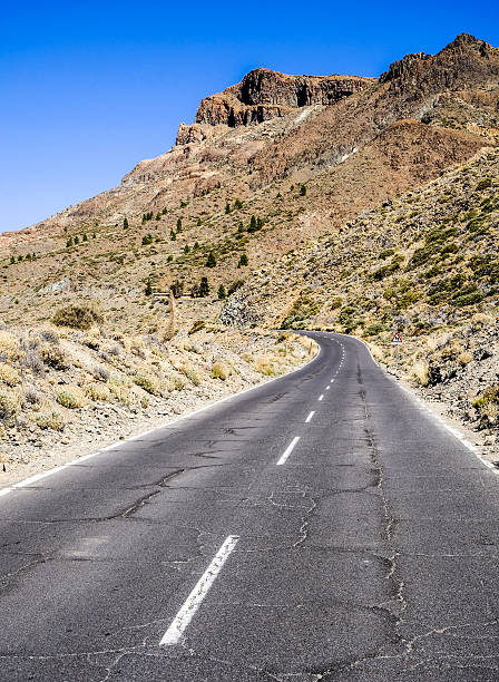 country road  - el teide national park stock-fotos und bilder