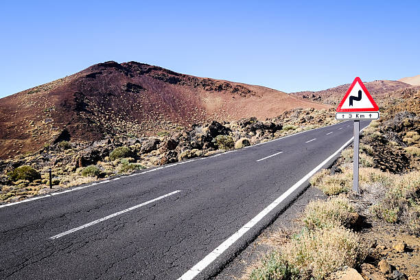 landstraße - el teide national park stock-fotos und bilder