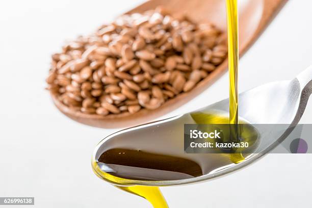 Flaxseed Oil Stock Photo - Download Image Now - Cooking Oil, Flax Seed, Flax Crop