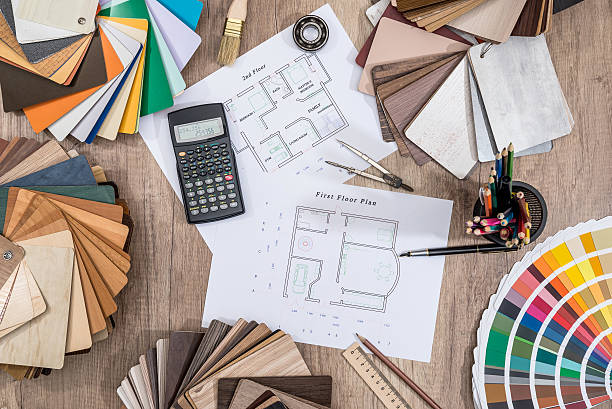 istock scheme plan house with a palette of colors and tools 626996744