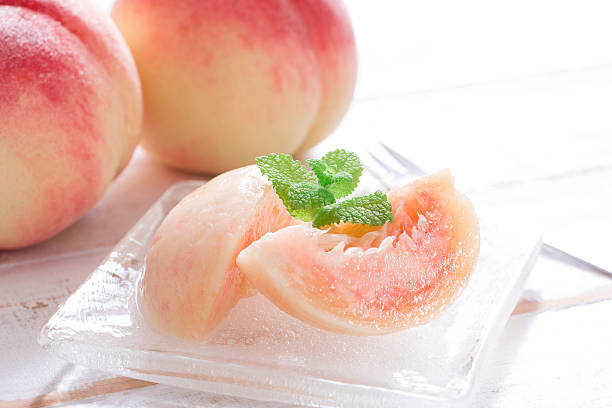 Japanese peaches Japanese early summer fruit, peach okayama prefecture stock pictures, royalty-free photos & images