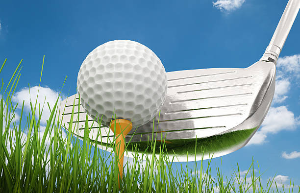 istock golf club with golf ball on tee 627003050