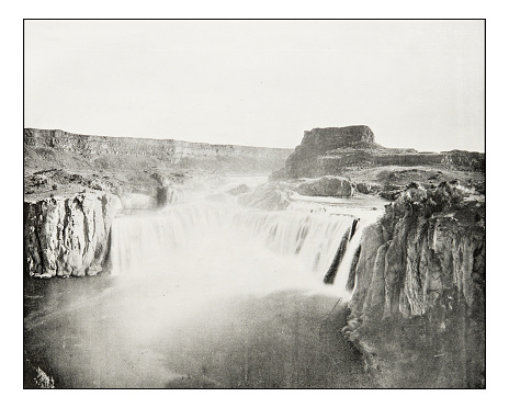 Antique photograph of the Shoshone Falls, Idaho
