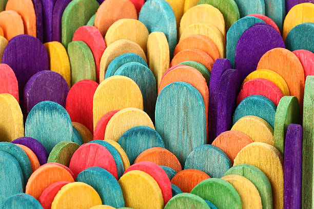 Colorful wooden sticks stock photo