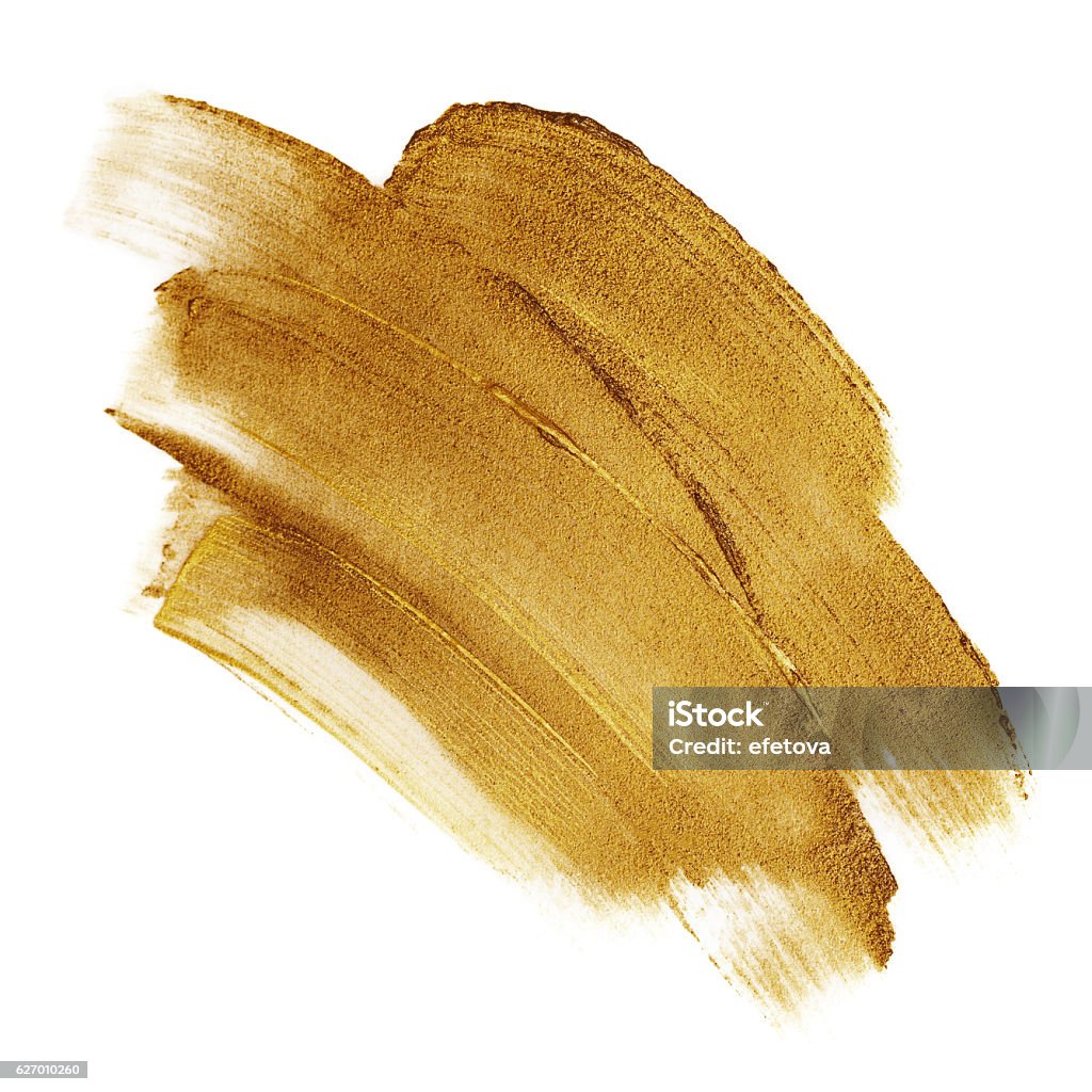 Beautiful textured dark golden strokes Beautiful textured dark golden strokes isolated on white background. Gold Colored Stock Photo