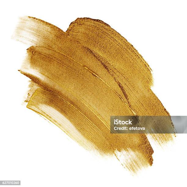 Beautiful Textured Dark Golden Strokes Stock Photo - Download Image Now - Gold Colored, Paintbrush, Colors