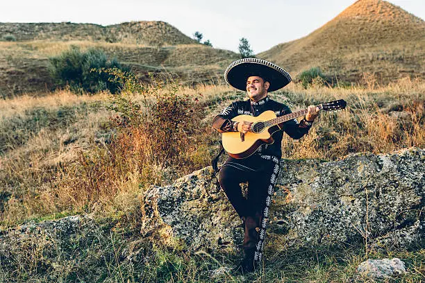 Photo of Musician on the coast. Mexican