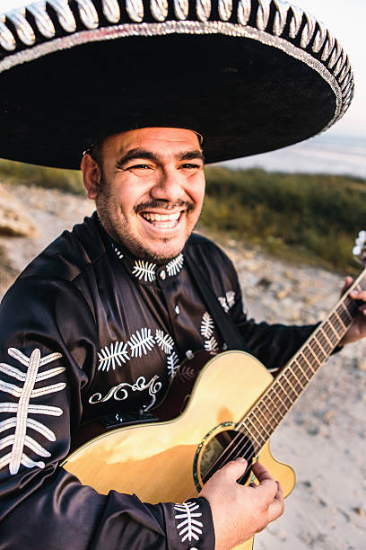 istock Musician on the coast. Mexican 627014660