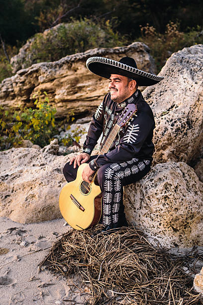 istock Musician on the coast. Mexican 627014816