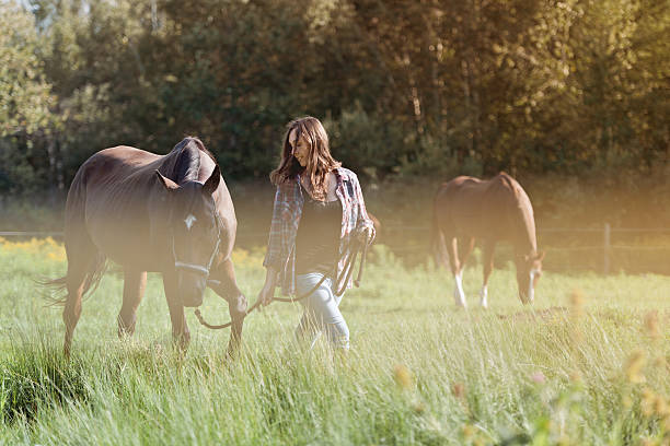 istock Woman with her horse 627020492