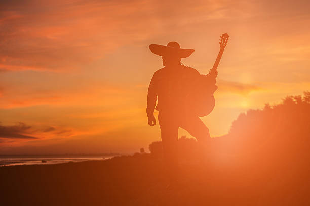 istock Musician on the coast. Mexican 627020544