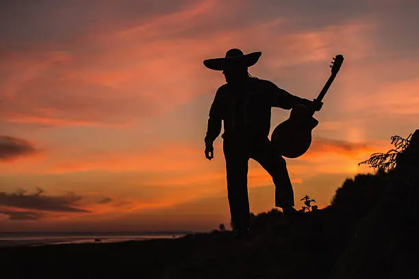 Photo of Musician on the coast. Mexican