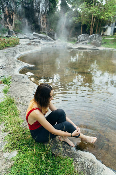 istock Woman near the hot spring 627020810