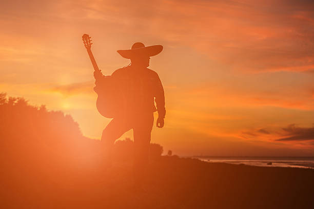 istock Musician on the coast. Mexican 627021314