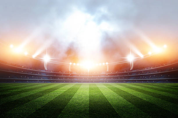 Stadium, 3d rendering The imaginary soccer stadium is modelled and rendered. soccer sport stock pictures, royalty-free photos & images