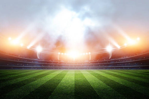 stadium, 3d rendering - football field imagens e fotografias de stock