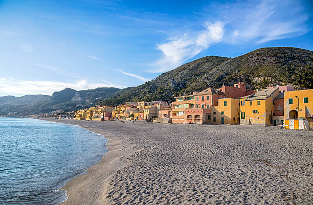 View of Varigotti sea village, Savona, Liguria, Italy stock photo