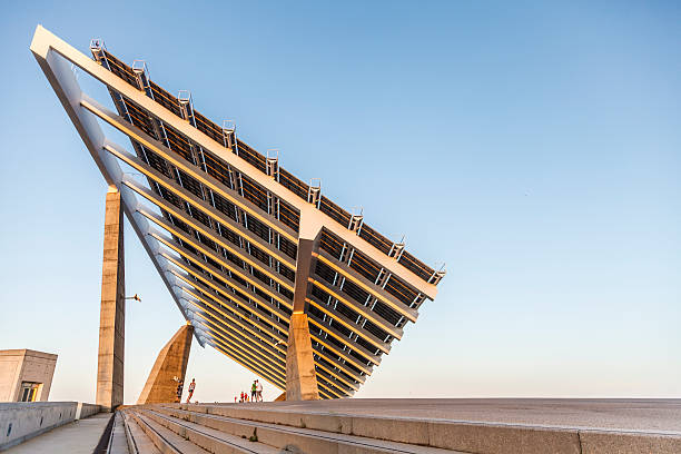 Barcelona, Spain - November 28, 2011: Fotovoltaic buiding -the biggest in Spain- in the zone of the Forum in Barcelona