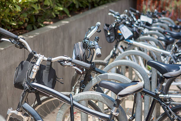 istock Plenty of Road Bicycles Sranding Arranged in Row 627028796