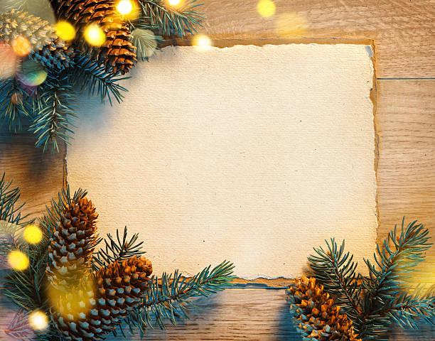 istock Christmas greeting card with fir tree 627030322